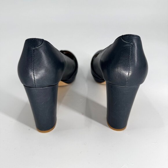 See By Chloé Womens 37.5 Blue Leather Mary Jane Heels - Picture 8 of 14